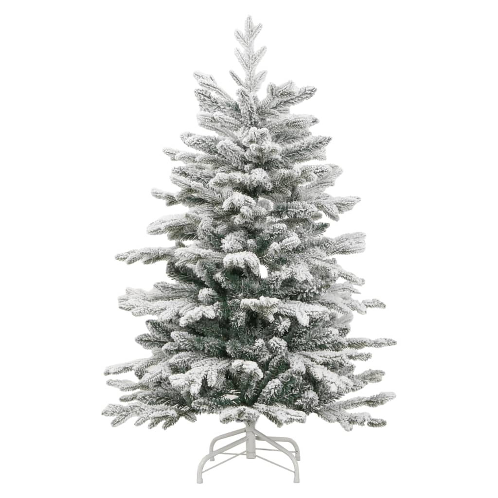 vidaXL Artificial Hinged Christmas Tree with Flocked Snow 150 cm
