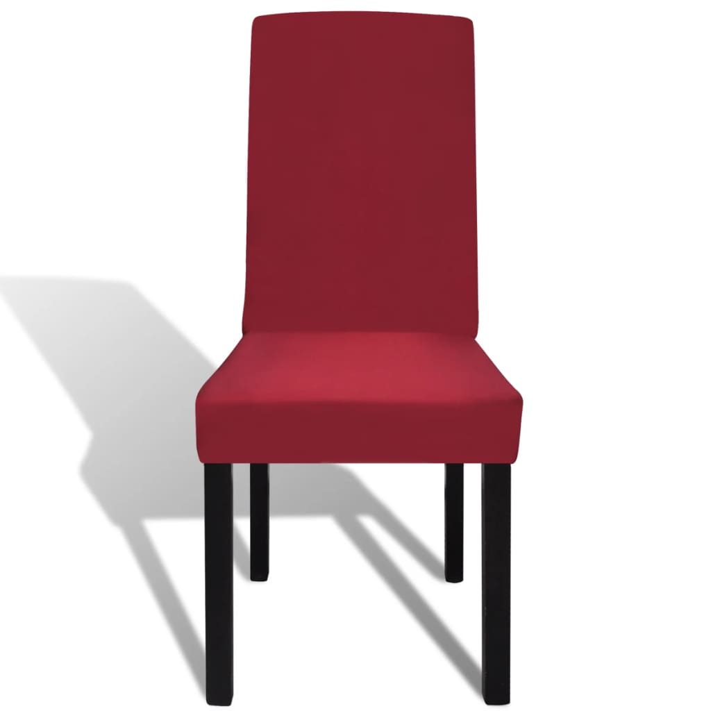6 pcs Bordeaux Straight Stretchable Chair Cover