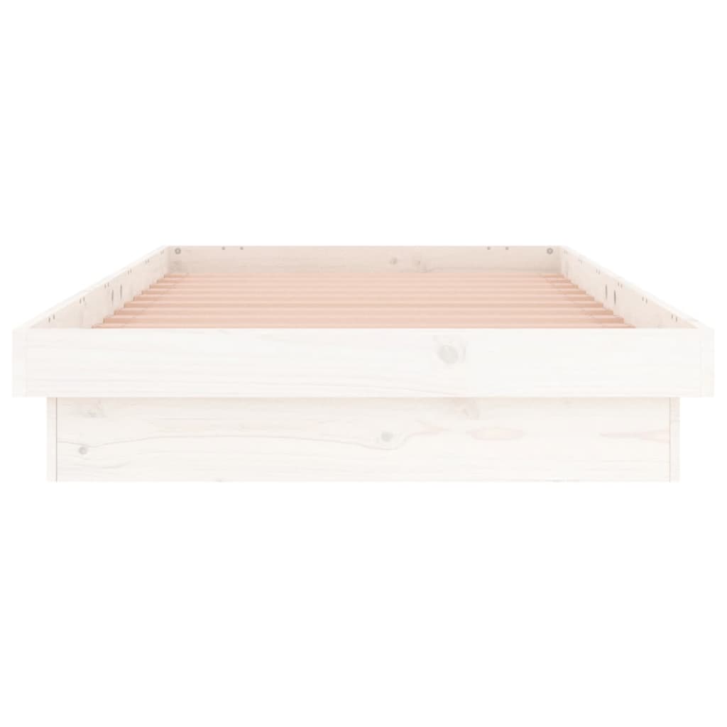 vidaXL LED Bed Frame White 90x190 cm Single Solid Wood